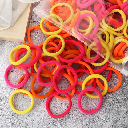 50Pcs Mixed Color Hair Ties - 4cm Elastic Ponytail Holders