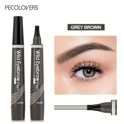 6 Colors Waterproof 4-Tip Eyebrow Pen – Long-Lasting Liquid Eyebrow Tattoo Pencil