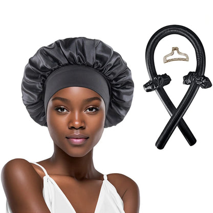 No Heat Hair Curler Set – 5pcs Foam Curlers with Satin Sleeping Cap
