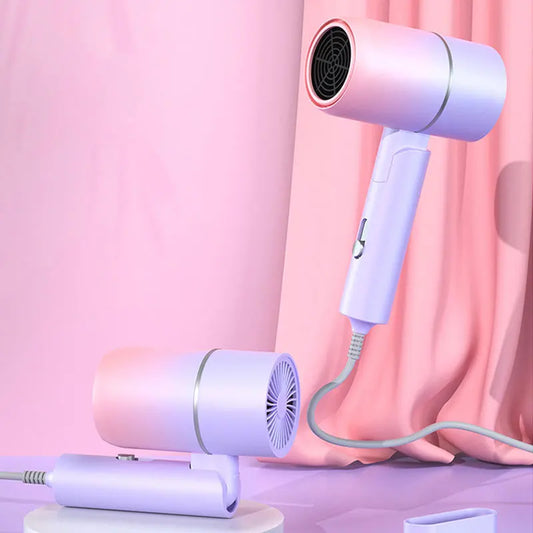 Mini Folding Hair Dryer 750W – Portable & Lightweight with Carrying Bag for Travel & Home Use