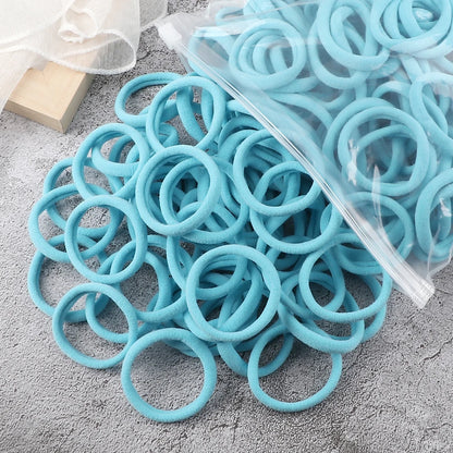 50Pcs Mixed Color Hair Ties - 4cm Elastic Ponytail Holders
