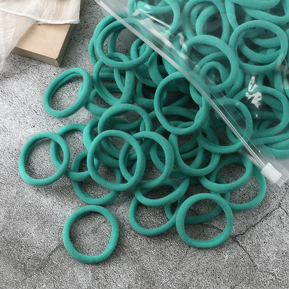 50Pcs Mixed Color Hair Ties - 4cm Elastic Ponytail Holders