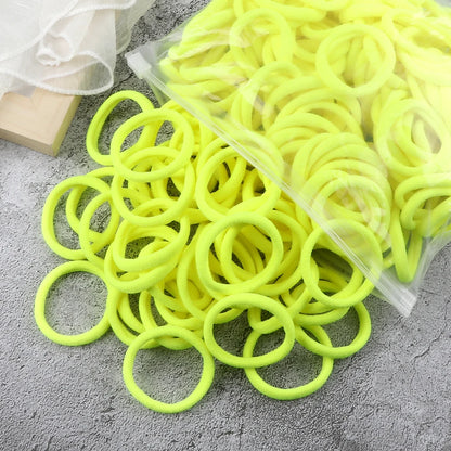 50Pcs Mixed Color Hair Ties - 4cm Elastic Ponytail Holders