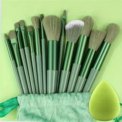 13-Piece Makeup Brush Set - Soft & Fluffy for Foundation, Eyeshadow, Blush & Powder