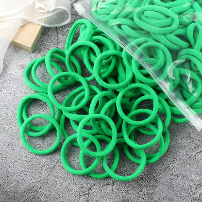 50Pcs Mixed Color Hair Ties - 4cm Elastic Ponytail Holders