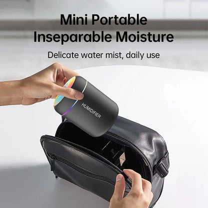 180ML Mini USB Air Humidifier – Aroma Diffuser with LED Lights for Car, Home, or Bedroom