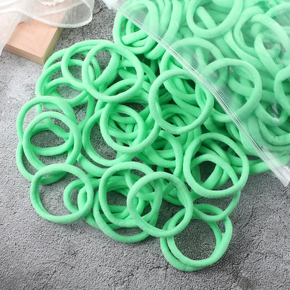 50Pcs Mixed Color Hair Ties - 4cm Elastic Ponytail Holders