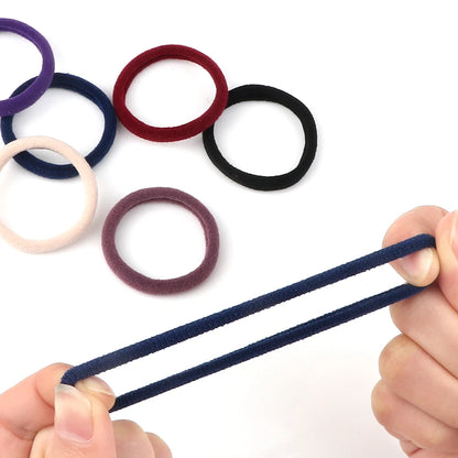 50Pcs Mixed Color Hair Ties - 4cm Elastic Ponytail Holders