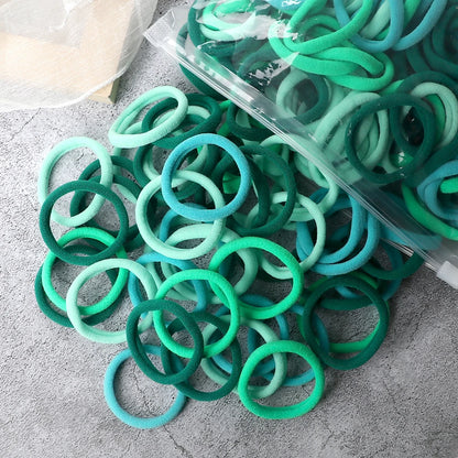 50Pcs Mixed Color Hair Ties - 4cm Elastic Ponytail Holders