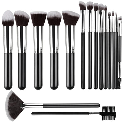 14/16-Piece Makeup Brush Set - Soft & Fluffy for Eye Shadow, Foundation, Blush & Concealer