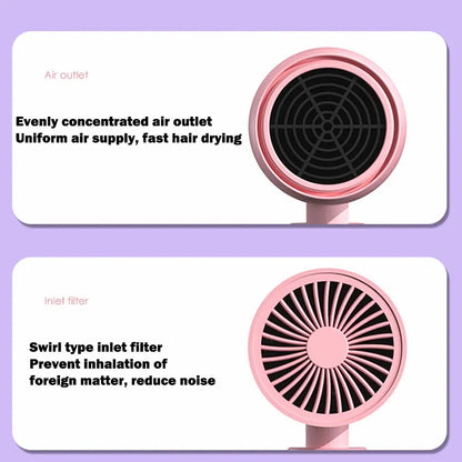 Mini Folding Hair Dryer 750W – Portable & Lightweight with Carrying Bag for Travel & Home Use
