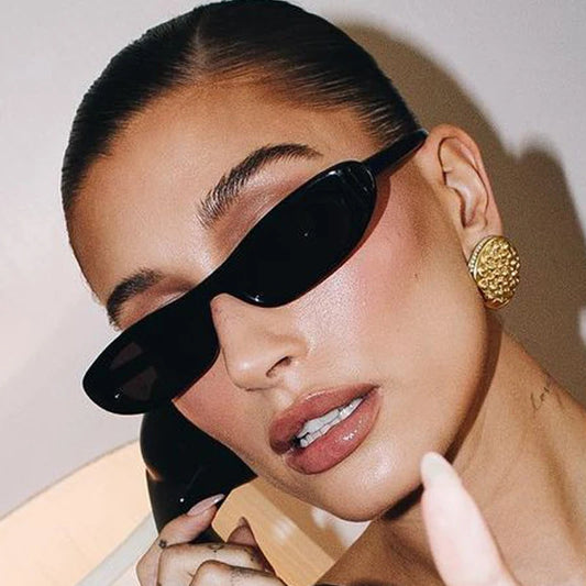 Small Frame Oval Sunglasses – UV400, Mirror Lens, Women's Vintage Style