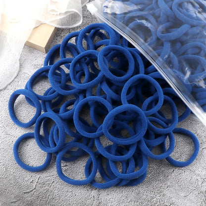 50Pcs Mixed Color Hair Ties - 4cm Elastic Ponytail Holders