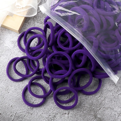 50Pcs Mixed Color Hair Ties - 4cm Elastic Ponytail Holders