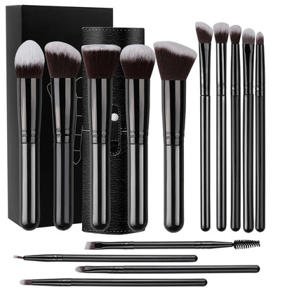 14-Piece Makeup Brush Set - Soft & Fluffy for Foundation, Blush, Powder & Eyeshadow