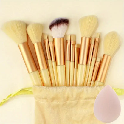 13-Piece Makeup Brush Set - Soft & Fluffy for Foundation, Eyeshadow, Blush & Powder