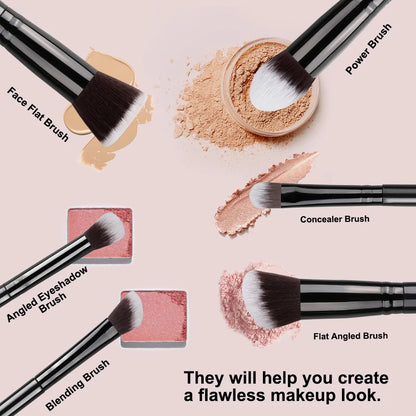 14-Piece Makeup Brush Set - Soft & Fluffy for Foundation, Blush, Powder & Eyeshadow