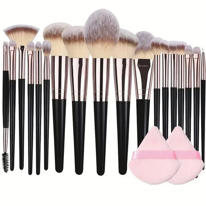 3-20PCS Makeup Brush Set - Soft & Fluffy for Eyeshadow, Foundation, Blush & Concealer