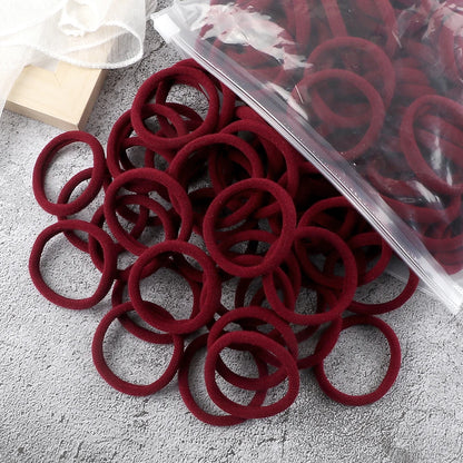 50Pcs Mixed Color Hair Ties - 4cm Elastic Ponytail Holders