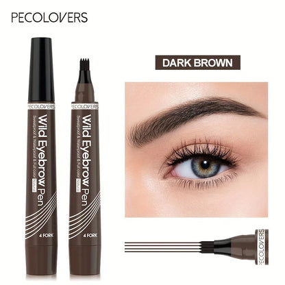 6 Colors Waterproof 4-Tip Eyebrow Pen – Long-Lasting Liquid Eyebrow Tattoo Pencil