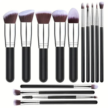 14-Piece Makeup Brush Set - Soft & Fluffy for Foundation, Blush, Powder & Eyeshadow